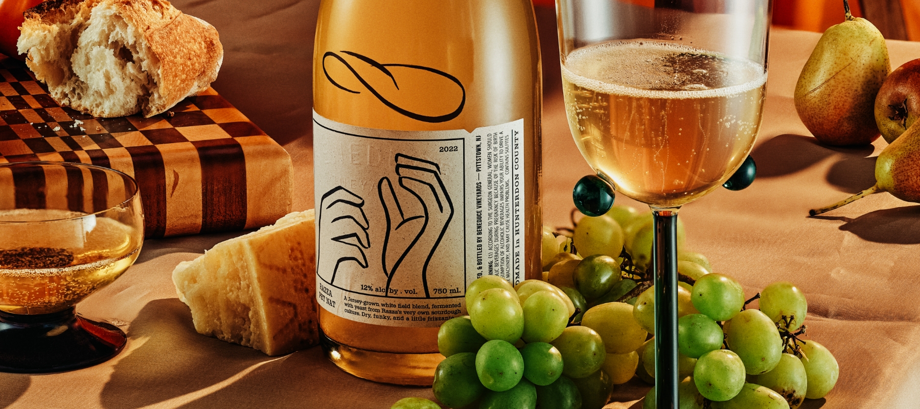 The union of wine, pizza, and label design